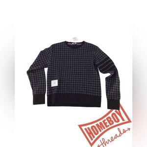Thom Browne Houndstooth Crewneck Sweater, Size 38, NWOT